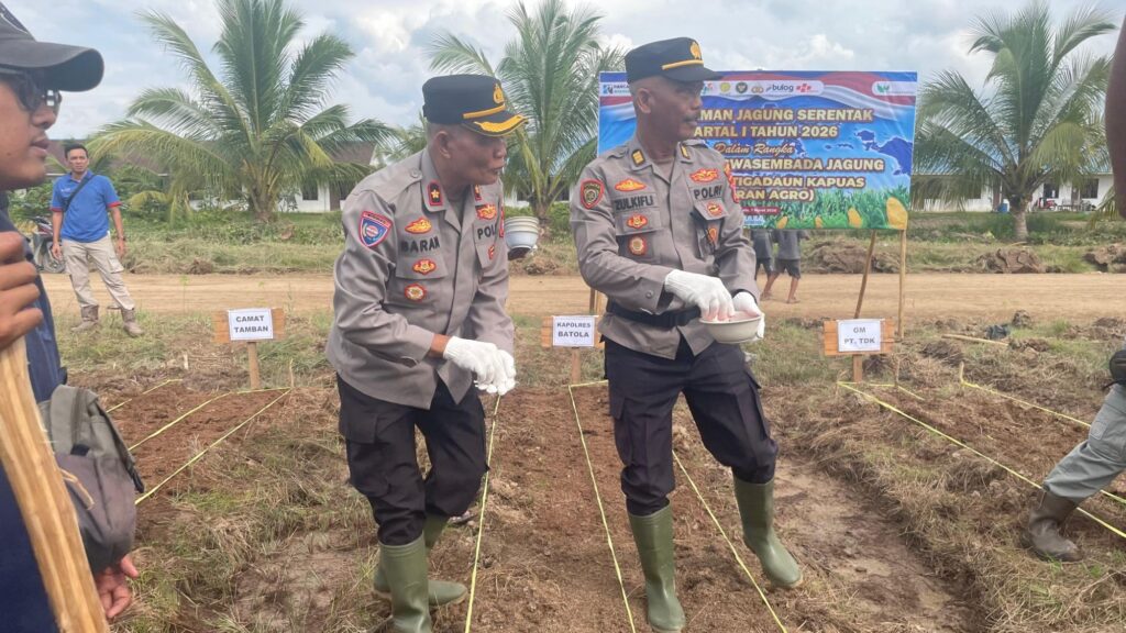 Dukung Swasembada Jagung, Polres Batola dan PT. Tiga Daun Tanam Jagung Serentak Kuartal I 2026