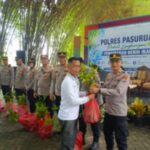 Dukung Gerakan Indonesia Asri, Polres Pasuruan Tebar 6.000 Benih Ikan dan Bagikan Bibit Pohon