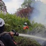 Tim SAR Polda Kalbar Padamkan Karhutla Dekat Perumahan Warga di Kubu Raya
