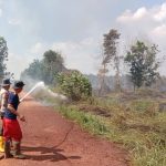Polsek Kendawangan Lakukan Ground Check Titik Hotspot, Pastikan Tidak Ada Kebakaran Aktif