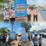Kawal Titik Rawan Kecelakaan Desa Langkap, Satlantas Polres Jember Pasang Imbauan dan Edukasi Pengguna Jalan