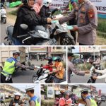 Polres Melawi Bagikan Masker kepada Pengendara, Antisipasi Dampak Debu dan Asap Karhutla