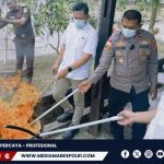 Kapolres Nabire Diwakili Wakapolres Laksanakan Pemusnahan Barang Bukti Narkotika dan Obat-Obatan Berbahaya