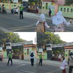 Ciptakan Kamseltibcarlantas, Sat Lantas Polres Sumbawa Barat Gelar Gatur Pagi HEBAT di SDN 1 Taliwang