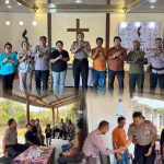 JALIN KEDEKATAN DENGAN TOKOH AGAMA, KAPOLRES SBB DUDUK BACARITA KAMTIBMAS DI DESA HATUSUA DAN BANTU PEMBANGUNAN GEREJA